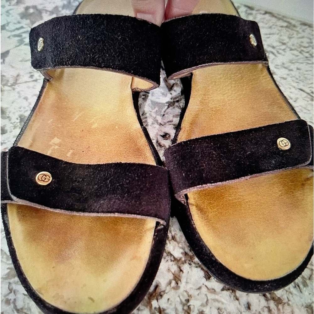 GUCCI Black Suede Sandals